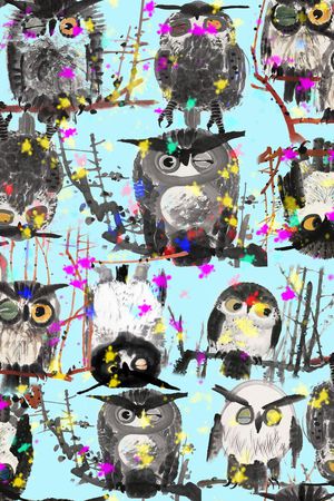 猫头鹰印花华亿平台图片