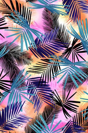 叶子花效果花印花华亿平台图片