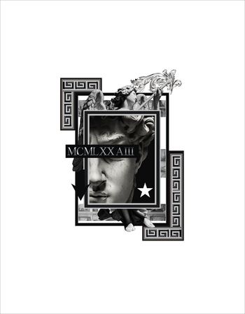 几何图案印花华亿平台图片