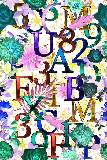 486230-雪花字母花卉组合