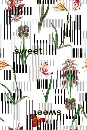 几何细线条印花华亿平台图片