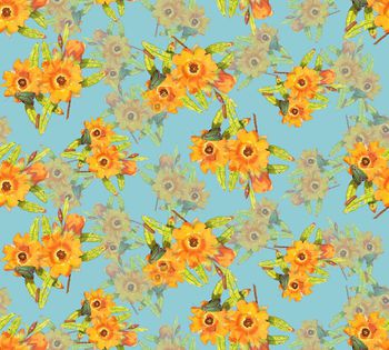 486247-时尚清新手绘素描花卉印花