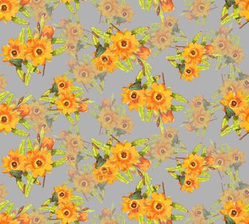 486248-时尚清新手绘素描花卉印花