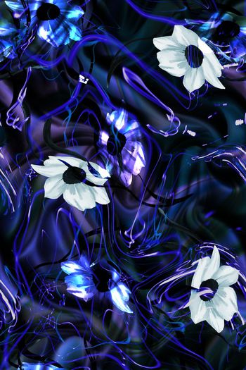 486268-流动光线褶皱背景手绘花卉图案082