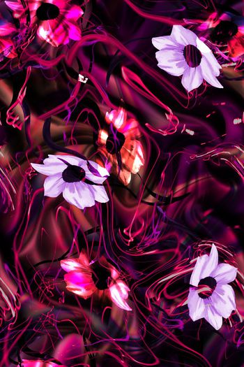 486269-流动光线褶皱背景手绘花卉图案082