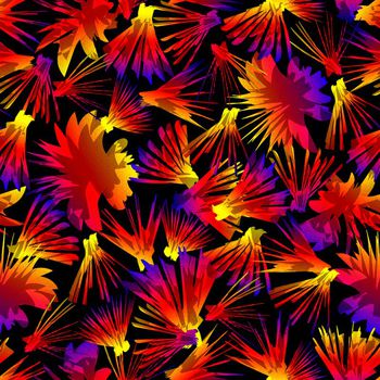 486311-时尚潮流热带风情渐变抽象花草