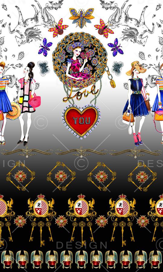 黑白花纹印花华亿平台图片