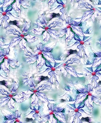 486416-手绘水彩花卉紫色满花循环花浅色底小