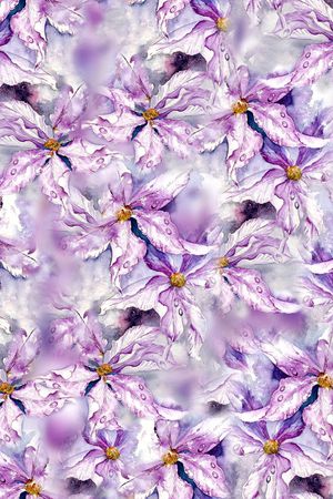 手绘水彩花卉印花华亿平台图片