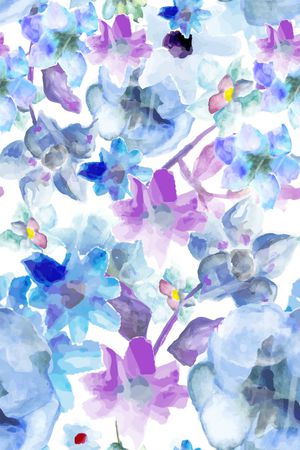 水彩花卉印花华亿平台图片