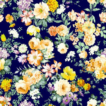 486631-欧美流行时尚杂乱花卉