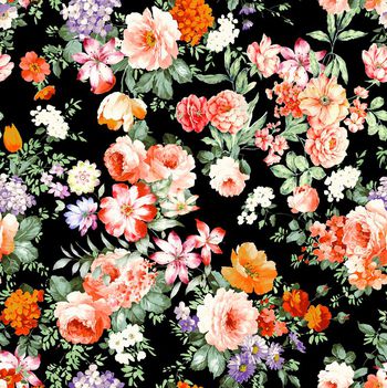 486632-欧美流行时尚杂乱花卉