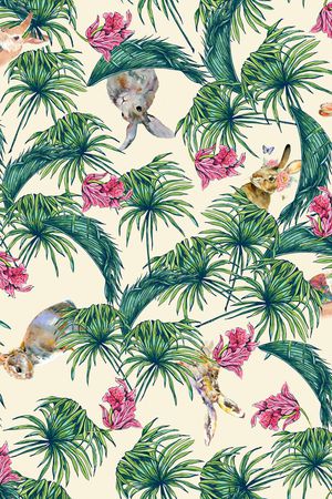 休闲 写意手绘印花华亿平台图片