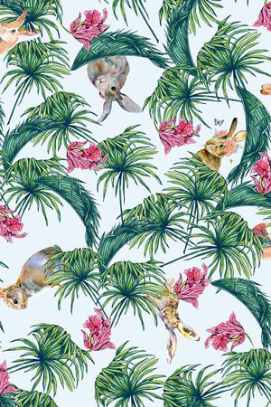 休闲 写意手绘印花华亿平台图片