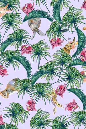 休闲 写意手绘印花华亿平台图片