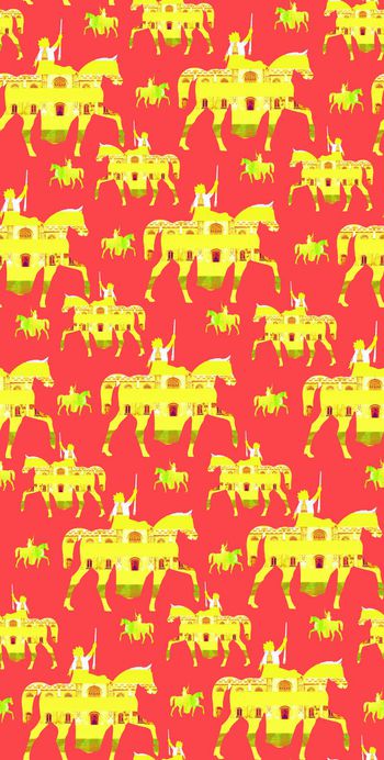 486689-时尚潮流复古建筑抽象骑马爵士