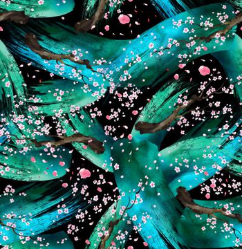 487033-时尚潮流中国风手绘梅花动感水彩花卉