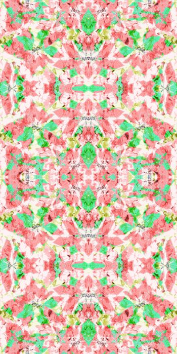 487131-手绘风抽象花卉叶片几何对称