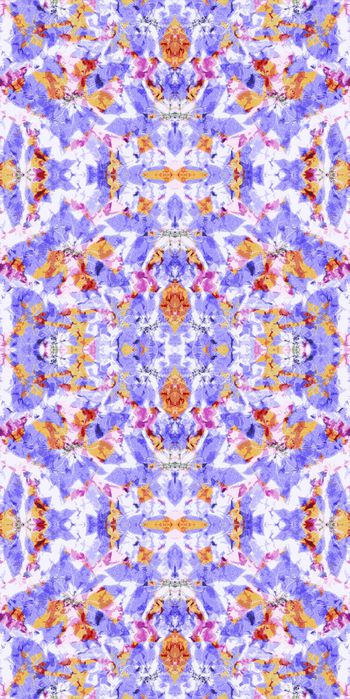 487132-手绘风抽象花卉叶片几何对称