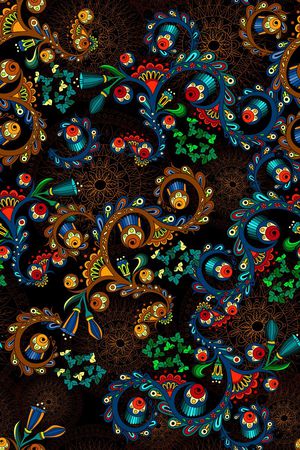 卷草纹印花华亿平台图片