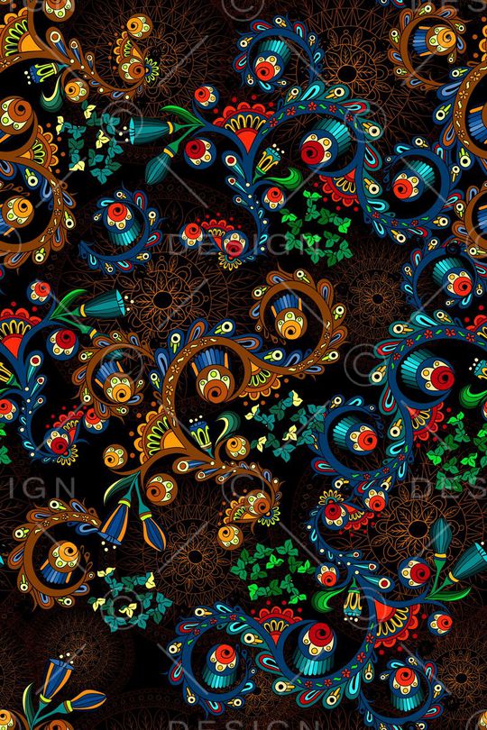 卷草纹印花华亿平台图片