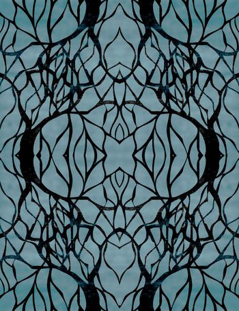 487166-复古树枝几何图案