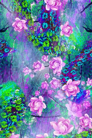 时尚自然印花华亿平台图片