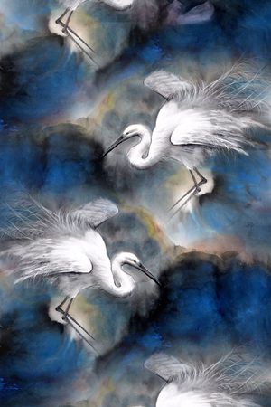 工笔画印花华亿平台图片