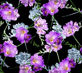 487387-流行时尚紫藤花印花