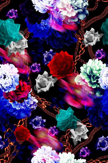 487439-复古大牌花卉女士休闲装大牌女装