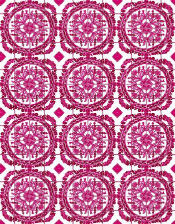 487567-欧美流行时尚手绘大牌青花瓷花圈  