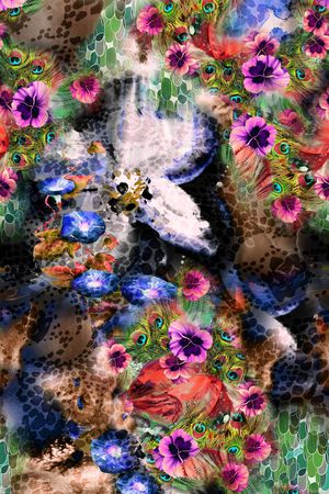 田园花卉印花华亿平台图片