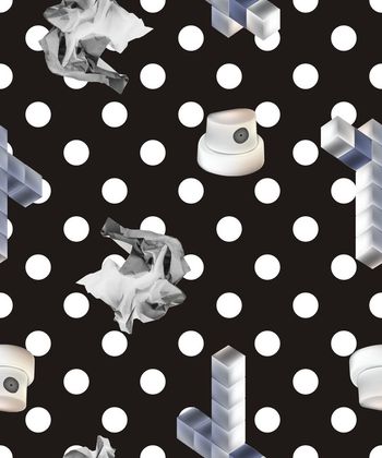 波点几何 立体几何  数码印花 方块 衬衫印花 简单 时尚 大牌 潮流印花 女装印花 传统印花 T恤印花 波点 圆点印花华亿平台图片