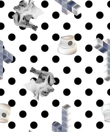 487803-波点几何 立体几何  数码印花 方