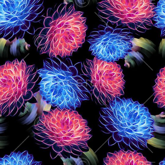 大花朵印花华亿平台图片