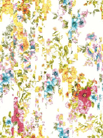 488016-原创条纹黑白底花卉