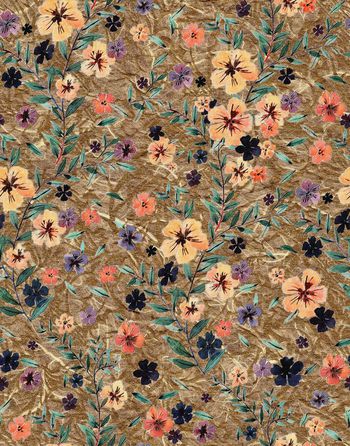 488155-复古 石纹小碎花 花卉组合 沙发布