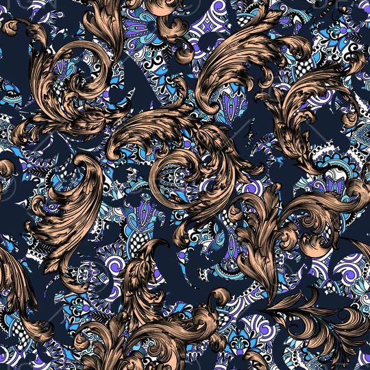 卷草纹印花华亿平台图片