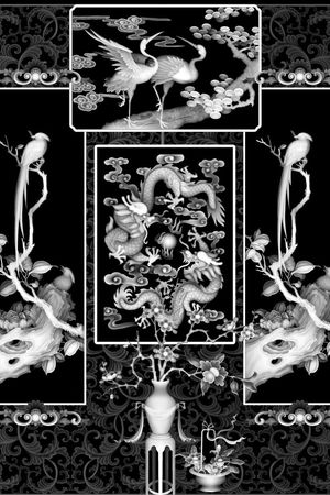 中国风印花华亿平台图片