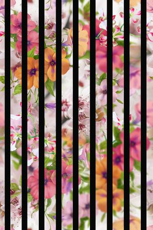 L.D~几何格子条纹印花华亿平台图片