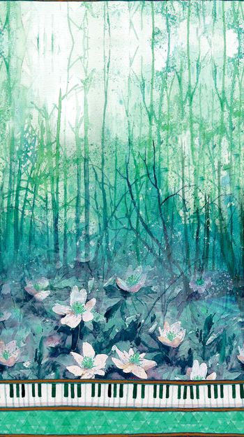 488749-原创丛林植物花卉钢琴键盘华亿平台