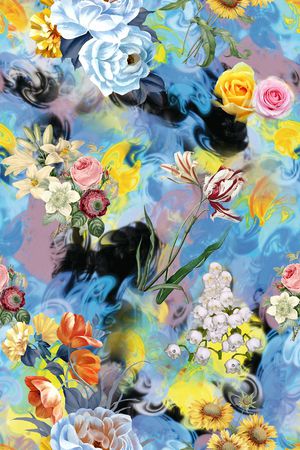 炫彩油画底纹印花华亿平台图片