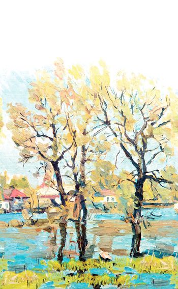 488783-原创大树绘画笔触华亿平台