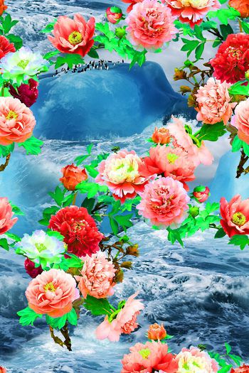 488785-时尚 花卉 照片景观 组合 服装 