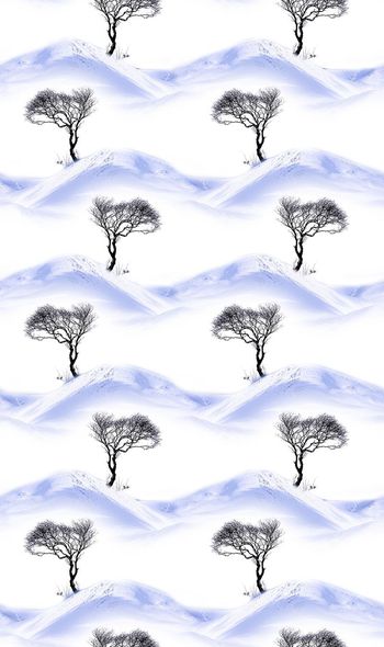 488854-大牌流行时尚白雪孤树创意 干净素雅