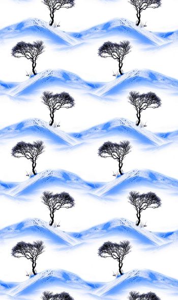 488856-大牌流行时尚白雪孤树创意 干净素雅