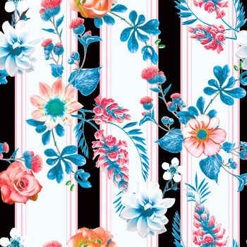 488865-原创条纹花卉拼接