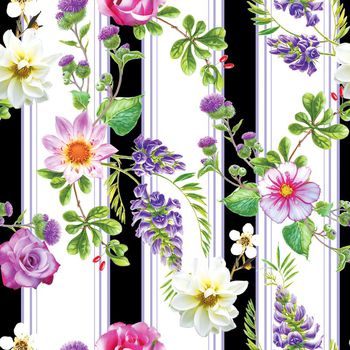 488867-原创条纹花卉拼接