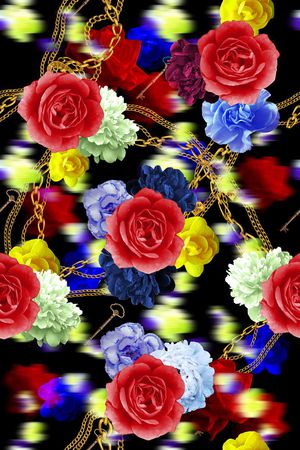 花卉 铁链印花华亿平台图片