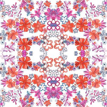 488971-手绘清新镜像小碎花